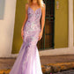 Vestido largo de sirena con escote en V, espalda descubierta y lentejuelas bordadas C1416 Anabel de Nox