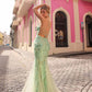 Vestido largo de sirena con escote en V, espalda descubierta y lentejuelas bordadas C1416 Anabel de Nox