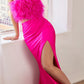 Cinderella Divine C141 Floor Length 2-Piece Strapless Feather Dress