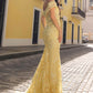Nox Anabel C1455 Long Off Shoulder Fitted Plunging Sweetheart Dress
