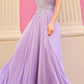 Nox Anabel C1462 Long A-Line Flowy Chiffon Embroidered Lace Dress