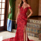 Nox Anabel C1600 Off the Shoulder Fully Beaded Long Train Dress