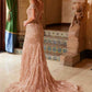 Nox Anabel C1600 Off the Shoulder Fully Beaded Long Train Dress