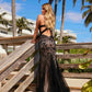 Vestido de gala sirena sin mangas de tul con lentejuelas Nox Anabel C1606