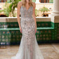 Vestido de gala sirena sin mangas de tul con lentejuelas Nox Anabel C1606