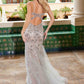 Vestido de gala sirena sin mangas de tul con lentejuelas Nox Anabel C1606
