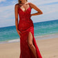 Vestido Nox Anabel C1616 de tul con abalorios y cordones, y abertura