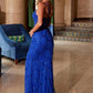 Vestido Nox Anabel C1616 de tul con abalorios y cordones, y abertura
