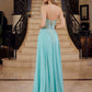 Nox Anabel C1617 Strapless Applique Corset with Chiffon Skirt Dress