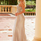 Nox Anabel C1625 Encantador Vestido Largo de Lentejuelas Transparente con Corsé en la Cintura