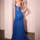 Vestido Ladivine C163: Vestido entallado con estampado de purpurina