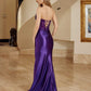 Nox Anabel C1630 Stretch Glitter Satin Fitted Strapless Prom Gown