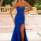 Nox Anabel C1630 Glitter Satin Sequin Lace Up Bodice Dress