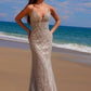 Nox Anabel C1632 Vestido de tul con apliques y espalda con cordones