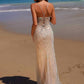 Nox Anabel C1632 Vestido de tul con apliques y espalda con cordones