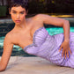 Ladivine C166 Dress Fitted Strapless Embellished Prom Gown