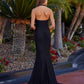 Nox Anabel C1723 Vestido de fiesta ajustado de satén elástico con cuello halter