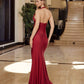 Nox Anabel C1723 Vestido de fiesta ajustado de satén elástico con cuello halter