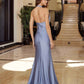 Nox Anabel C1723 Vestido de fiesta ajustado de satén elástico con cuello halter