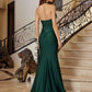 Nox Anabel C1723 Vestido de fiesta ajustado de satén elástico con cuello halter