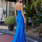 Nox Anabel C1723 Vestido de fiesta ajustado de satén elástico con cuello halter