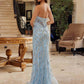 Vestido de fiesta ajustado Nox Anabel C1826 con escote en pico y adornos de pedrería