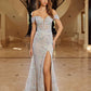 Nox Anabel C1829 Off Shoulder Silhouette Embroidered Bodice Prom Gown