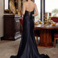 Vestido de noche sin tirantes con corpiño de ilusión adornado Nox Anabel C1830