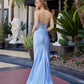 Vestido de noche sin tirantes con corpiño de ilusión adornado Nox Anabel C1830
