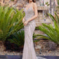 Nox Anabel C1833 Vestido de gala sin tirantes, con cuentas y escote pronunciado