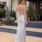 Vestido de fiesta Nox Anabel C1841 de satén con purpurina y adornos de lentejuelas