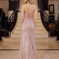 Nox Anabel C1844 Vestido de Noche de Tul sin Tirantes con Cuentas y Escote en Pico