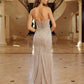 Nox Anabel C1844 Vestido de Noche de Tul sin Tirantes con Cuentas y Escote en Pico