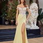Nox Anabel C1845 Vestido de fiesta ajustado con hombros descubiertos, adornos y brillo de jersey