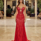 Nox Anabel C1848 Fitted Beaded Tulle Strapless Keyhole Bodice Prom Gown