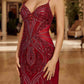 Nox Anabel C1849 Beaded Tulle Lace Up Closure Spaghetti Strap Prom Gown