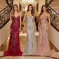 Nox Anabel C1849 Beaded Tulle Lace Up Closure Spaghetti Strap Prom Gown