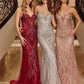 Nox Anabel C1849 Beaded Tulle Lace Up Closure Spaghetti Strap Prom Gown