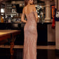 Vestido de fiesta ajustado con hombros descubiertos y pedrería Nox Anabel C1850