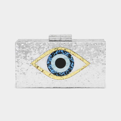 Glittered Evil Eye Clutch Crossbody Bag