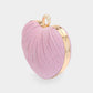 Sparkle Fabric Heart Fold Clutch / Evening Bag / Crossbody Bag