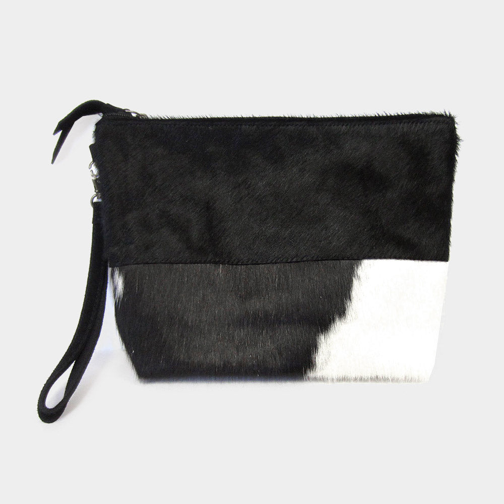 Animal Patterned Genuine Leather Clutch Bag