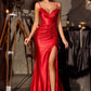 Ladivine CA119 Vestido de Fiesta Formal de Satén Elástico Ajustado con Escote Corazón
