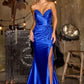 Ladivine CA119 Vestido de Fiesta Formal de Satén Elástico Ajustado con Escote Corazón