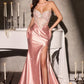 Ladivine CA121 Vestido Largo Ajustado Corsé Adornado Escote Corazón