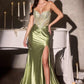Ladivine CA121 Vestido Largo Ajustado Corsé Adornado Escote Corazón