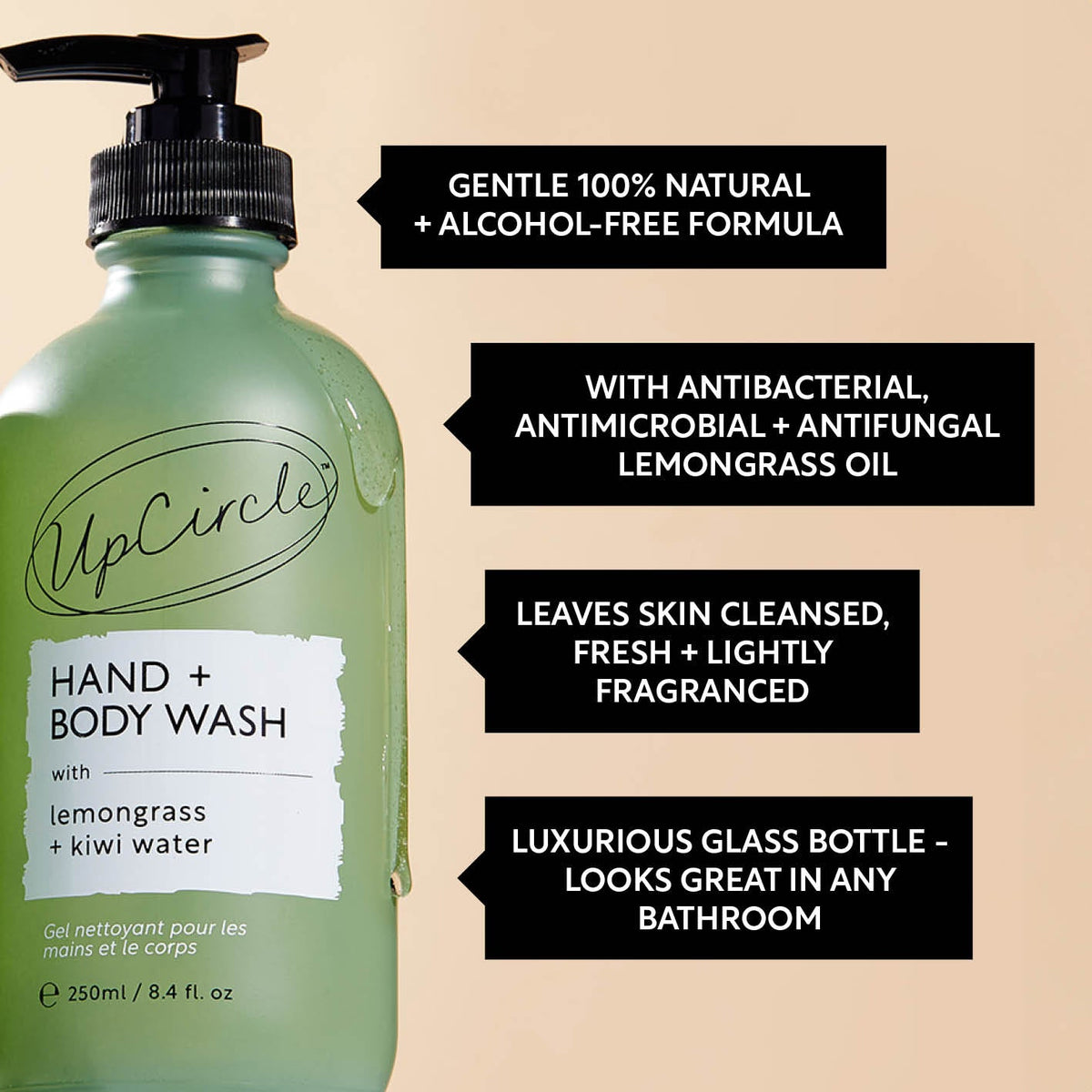 Gel de manos y cuerpo natural con citronela - Tamaño de viaje
