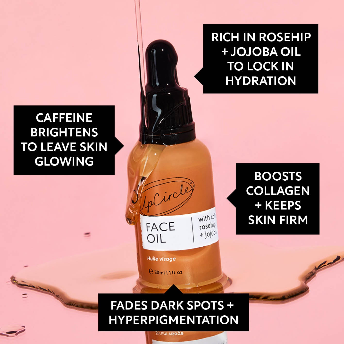 Aceite Facial Orgánico con Extracto de Café - Tamaño Viaje