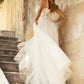 Cinderella Divine CB072W Layered A-Line Tulle Bridal Gown Embroidered Bodice