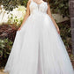 Cinderella Divine CB072W Layered A-Line Tulle Bridal Gown Embroidered Bodice